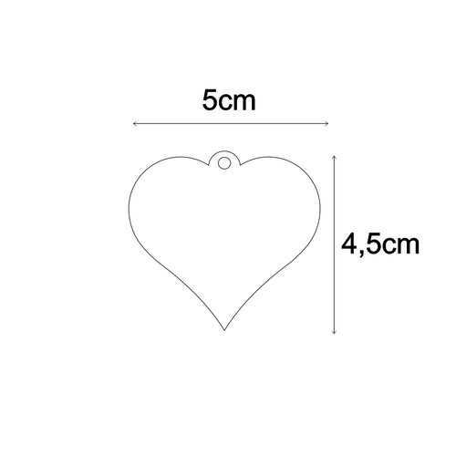 Pleksi Kalp Kulplu Anahtarl�k Haz�r Bask�s�z �effaf 5x4,5cm - Kal�nl�k 3mm