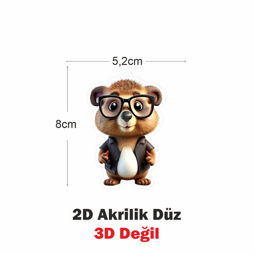 Araba Ayna S�s�, Araba S�s�, �anta Aksesuar� - K���k Ay� - Pleksi Malzeme, UV Bask�l� - 012