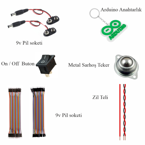 Arduino ile Uyumlu 2WD Follower �izgi �zleyen Araba Full Set