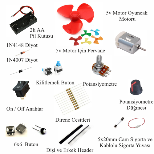 Arduino ile Uyumlu Ba�lang�� Seti UNO R3 CH340 -Turbo Black V3. 107 Par�a 349 Adet