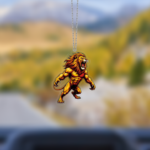 Araba Ayna S�s�, Araba S�s�, �anta Aksesuar� - Aslan 3 - Pleksi Malzeme, UV Bask�l� - 042