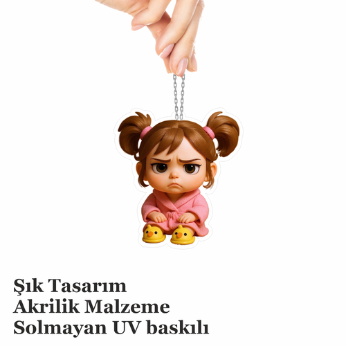 Araba Ayna S�s�, Araba S�s�, �anta Aksesuar� - Sempatik K�z - Pleksi Malzeme, UV Bask�l� - 004