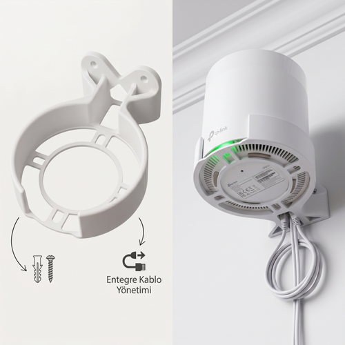 TP-Link Deco X10 X20 X50 X55 X60 Uyumlu Duvar Ask� Aparat� - ��k ve Yer Kaplamayan Tasar�m