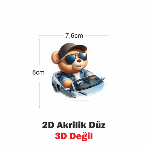 Araba Ayna S�s�, Araba S�s�, �anta Aksesuar� - Arabal� Ay� - Pleksi Malzeme, UV Bask�l� - 016