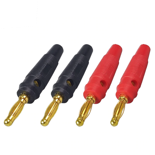 4mm Banana Erkek Konnekt�r Silikonlu Jack Fi� - Muz K�rm�z�