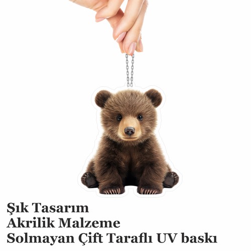 Araba Ayna S�s�, Araba S�s�, �anta Aksesuar� - Yavru Ay� - Pleksi Malzeme, UV Bask�l� - 013