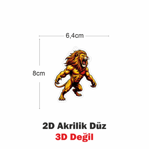 Araba Ayna S�s�, Araba S�s�, �anta Aksesuar� - Aslan 3 - Pleksi Malzeme, UV Bask�l� - 042