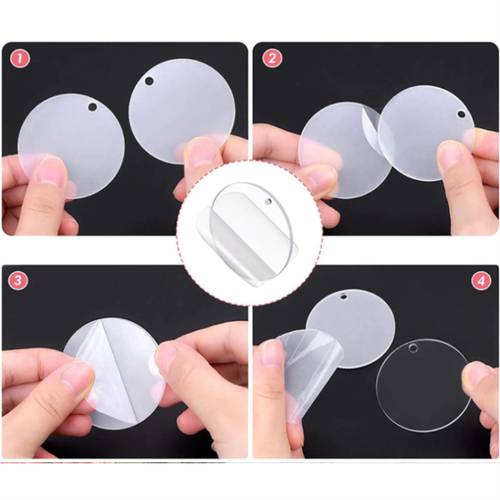 Pleksi Daire Kulplu Anahtarl�k Bask�s�z �effaf Kal�nl�k 3mm