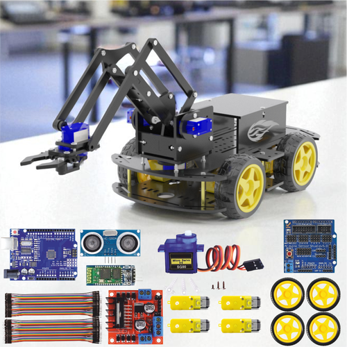 Arduino ile Uyumlu 4WD Robot Kollu Full Set - �lk ve Tek 4WD PRO - CRANE