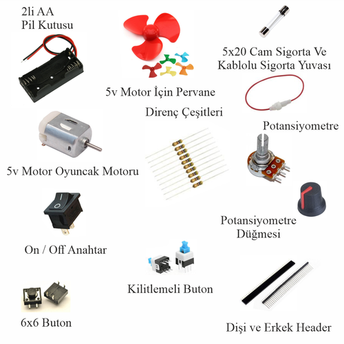 Arduino ile Uyumlu S�per Full Profesyonel Set 138 Par�a 375 Adet