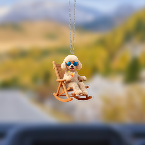 Araba Ayna S�s�, Araba S�s�, �anta Aksesuar� - Keyifli K�pek 2 - Pleksi Malzeme, UV Bask�l� - 038