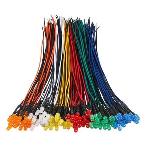 12V 5mm Diff�z Led 20 Cm Led Renklerine G�re Kablo Rengi