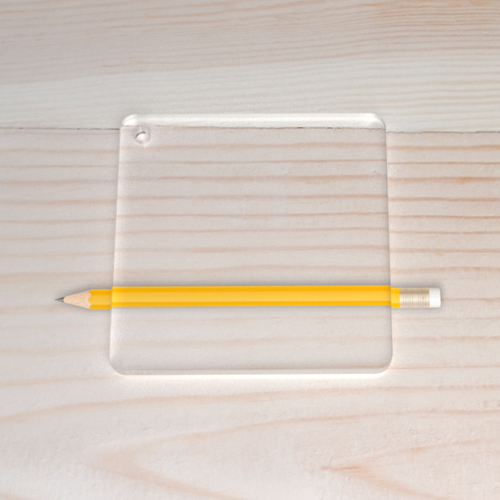 Pleksi Kare Anahtarl�k Haz�r Bask�s�z �effaf Kal�nl�k 3mm