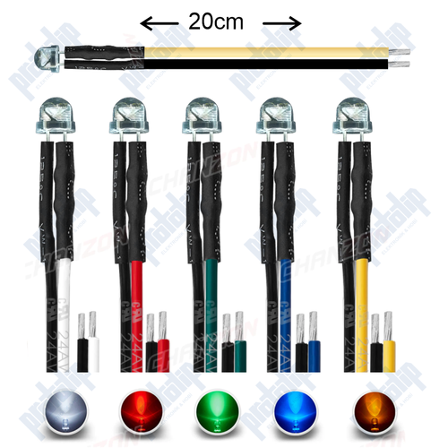 12V 4.8mm mantar Led 20 Cm Led Renklerine G�re Kablo Rengi