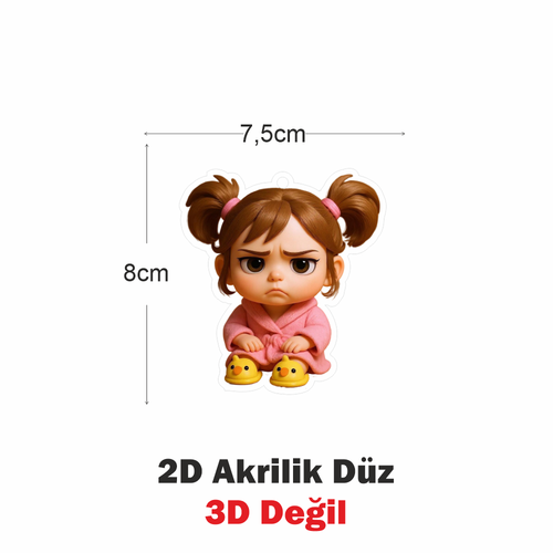 Araba Ayna S�s�, Araba S�s�, �anta Aksesuar� - Sempatik K�z - Pleksi Malzeme, UV Bask�l� - 004