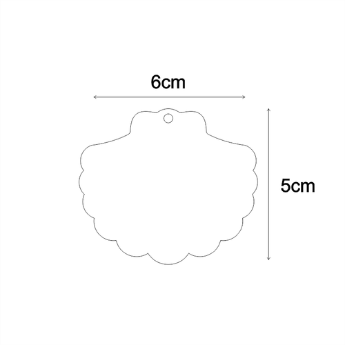 Pleksi �stiridye Anahtarl�k Haz�r Bask�s�z �effaf 6x5cm - Kal�nl�k 3mm