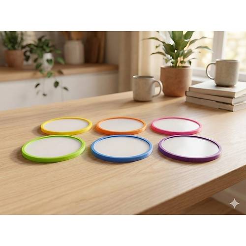 G�kku�a�� Serisi 6'l� Bardak Altl��� - Ofis ve Ev ��in Dekoratif Koruyucu