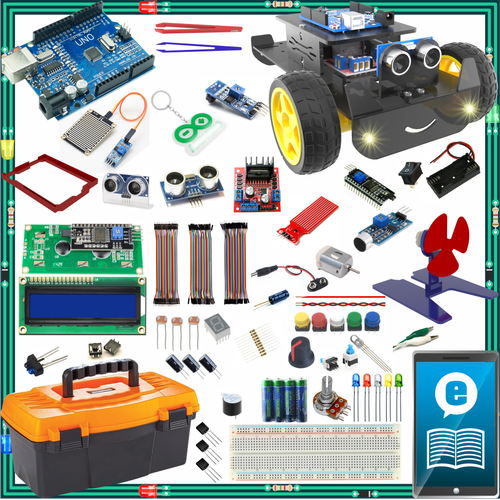 Arduino ile Uyumlu Ba�lang�� seti UNO R3 Turbo Black V3. 112 Par�a 359 Adet