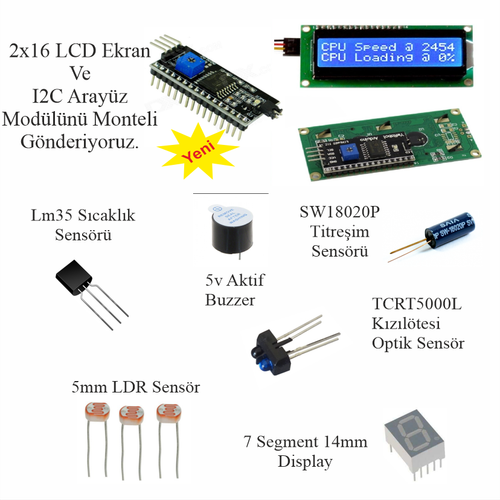 Arduino ile Uyumlu Ba�lang�� Seti UNO R3 ( CH340 ) 107 Par�a 344 Adet
