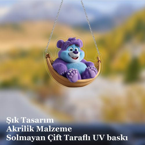 Araba Ayna S�s�, Araba S�s�, �anta Aksesuar� - Sallanan Ay� - Pleksi Malzeme, UV Bask�l� - 018