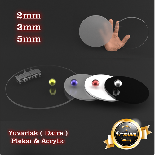 Pleksi Levha Daire 3mm �effaf �stedi�iniz �l��de