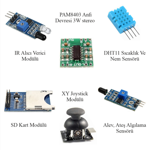 Arduino ile Uyumlu Set �leri D�zey UNO R3 bol �e�it sens�r ve modul ( CH340 ) Toplam: 344 Par�a