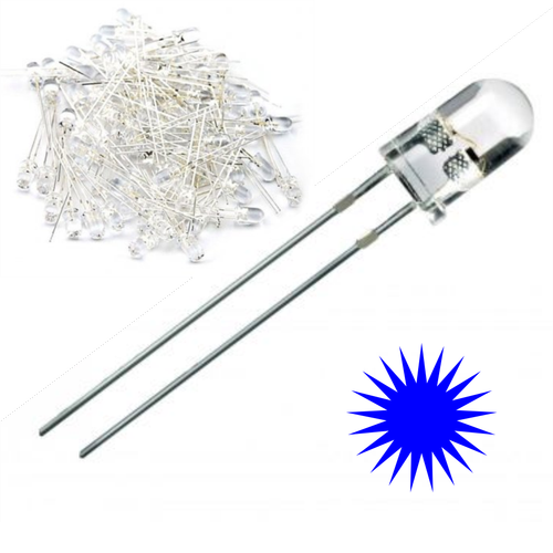 5mm �effaf Mavi Led 10 Adet