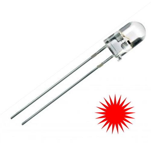 5mm �effaf K�rm�z� Led 5 Adet