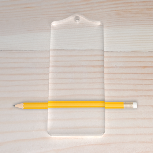 Pleksi Dikd�rtgen Kulplu Anahtarl�k Haz�r Bask�s�z �effaf 5,5x2,5cm