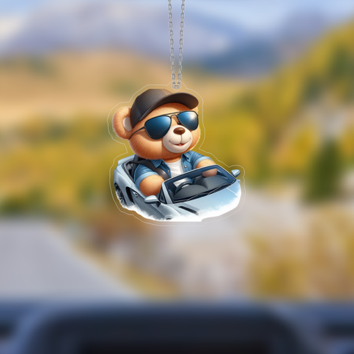 Araba Ayna S�s�, Araba S�s�, �anta Aksesuar� - Arabal� Ay� - Pleksi Malzeme, UV Bask�l� - 016