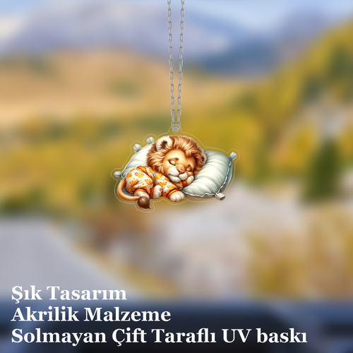 Araba Ayna S�s�, Araba S�s�, �anta Aksesuar� - Bebek Aslan - Pleksi Malzeme, UV Bask�l� - 035