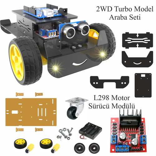Arduino ile Uyumlu Ba�lang�� seti UNO R3 Turbo Black V3. 112 Par�a 359 Adet