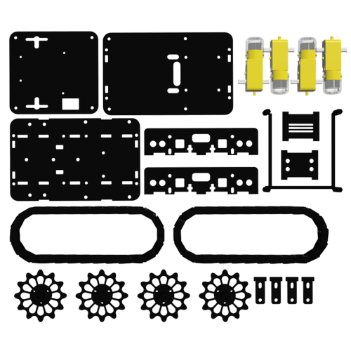Arduino Uyumlu 4WD Black Mamba Robot Platformu - Palet Tekerlekli Tank �asesi - Arazi Robot Kiti