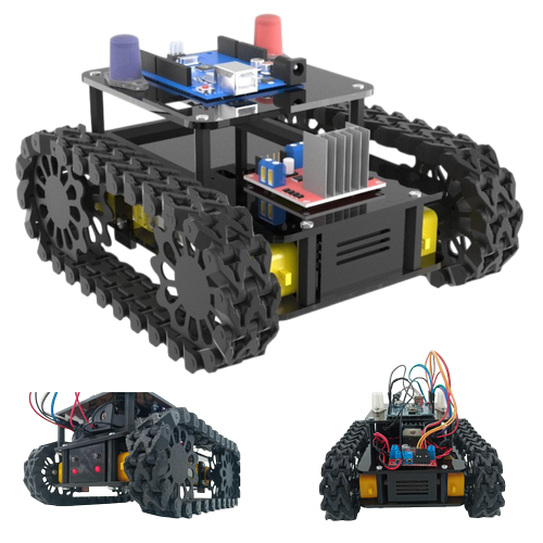 Arduino ile Uyumlu 4WD Paletli Arazi Arac� Black Mamba Uzaktan Kontrol Full Monteli
