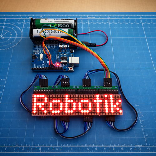 Arduino ile Uyumlu Dot Matrix Kayan Yaz� Projesi (Monte Edilmi�, Kurulu, Haz�r Proje)