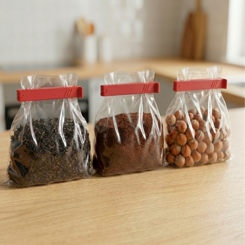 Po�et Kapatma Mandal� - Kilitli G�da Klipsi - Uzun �m�rl� 6 Adet Beyaz