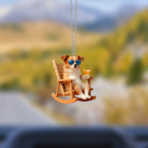 Araba Ayna S�s�, Araba S�s�, �anta Aksesuar� - Keyifli K�pek - Pleksi Malzeme, UV Bask�l� - 036