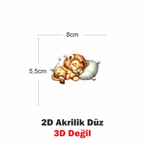 Araba Ayna S�s�, Araba S�s�, �anta Aksesuar� - Bebek Aslan - Pleksi Malzeme, UV Bask�l� - 035