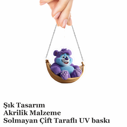 Araba Ayna S�s�, Araba S�s�, �anta Aksesuar� - Sallanan Ay� - Pleksi Malzeme, UV Bask�l� - 018