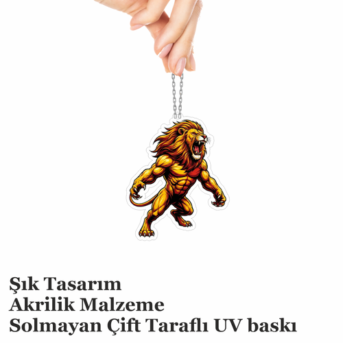 Araba Ayna S�s�, Araba S�s�, �anta Aksesuar� - Aslan 3 - Pleksi Malzeme, UV Bask�l� - 042