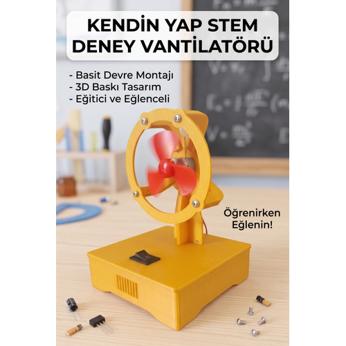 Kendin Yap STEM Deney Vantilat�r� - Basit Elektrik Devresi E�itim Seti