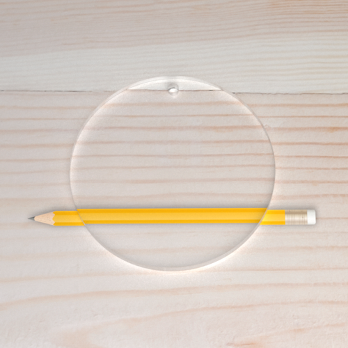 Pleksi Daire Anahtarl�k Haz�r Bask�s�z �effaf Kal�nl�k 3mm