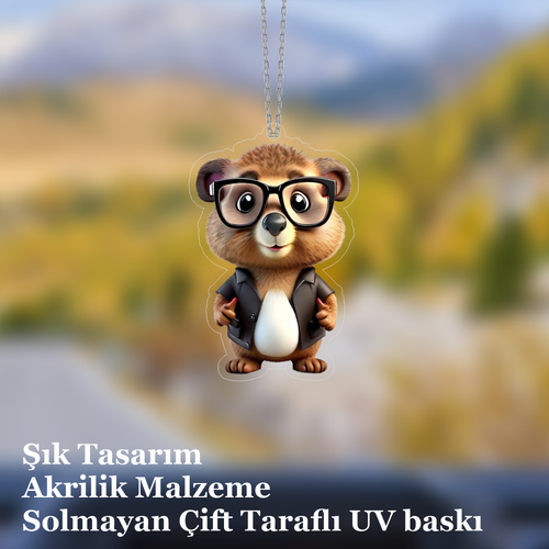 Araba Ayna S�s�, Araba S�s�, �anta Aksesuar� - K���k Ay� - Pleksi Malzeme, UV Bask�l� - 012