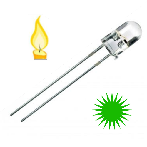 5mm Mum Led Titrek Ye�il 5 Adet