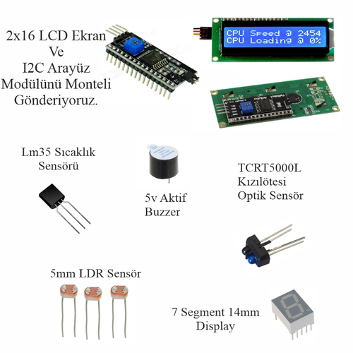 Arduino ile Uyumlu Ba�lang�� Seti Uno R3 S�per �deal - Eko Set