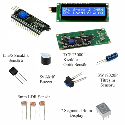 Arduino ile Uyumlu Ba�lang�� Seti UNO R3 CH340 -Turbo Black V3. 107 Par�a 349 Adet