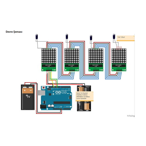 Arduino ile Uyumlu Dot Matrix Kayan Yaz� Projesi (Monte Edilmi�, Kurulu, Haz�r Proje)