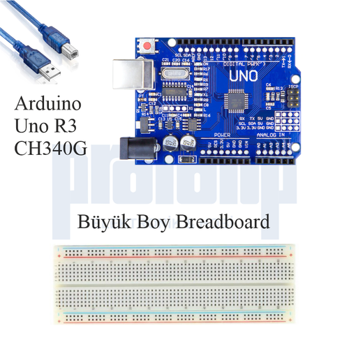 Arduino ile Uyumlu Ba�lang�� Seti UNO R3 ( CH340 ) Okul 42 Par�a 170 Adet