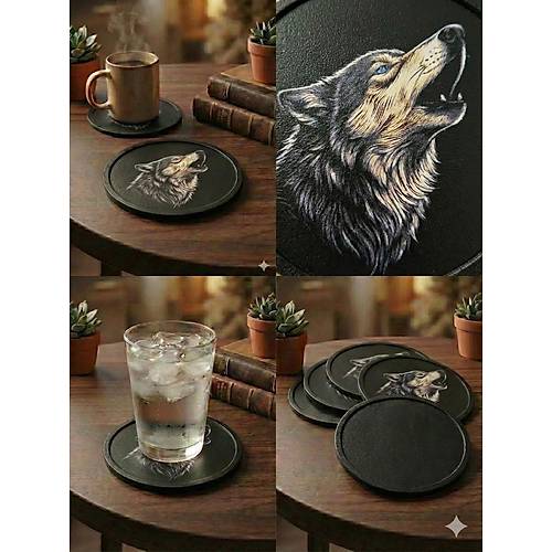 Kurt Fig�rl� Modern Tasar�m 6'l� Bardak Altl��� Seti