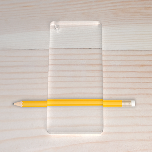 Pleksi Dikd�rtgen Anahtarl�k Haz�r Bask�s�z �effaf 5,5x2,5cm - Kal�nl�k 3mm